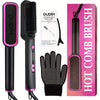 Hair Straightener Brush, Ionic Hair Straightening Brush Flat Iron For Women, Anti-Scald Straightening Comb Fast Heating For Home Salon, Precise Temperature Control And Heats Up Fast, Auto Shuts Off, Christmas, Happy Holidays,