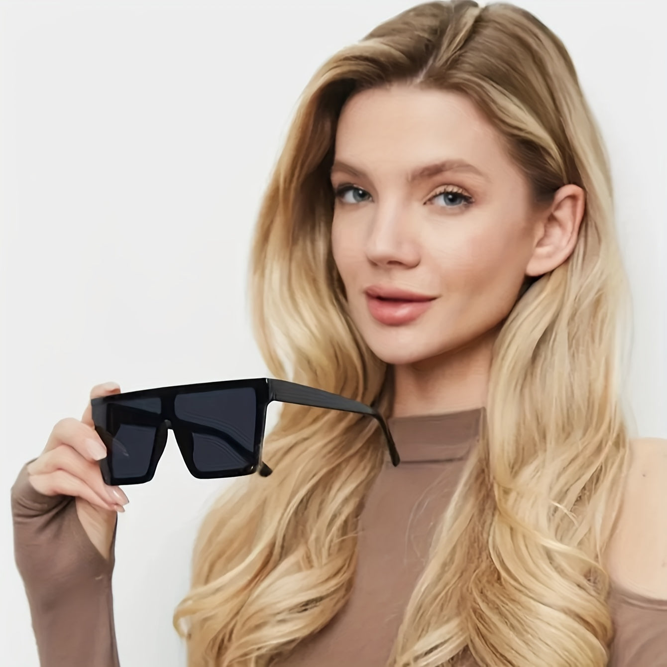 1 Pair Of New Europe And The United States Large Frame Women Men's High-end Fashion Glasses, The Perfect Gift for Friends, with Glasses Cloth Glasses Box, Fashion Glasses Storage Box.