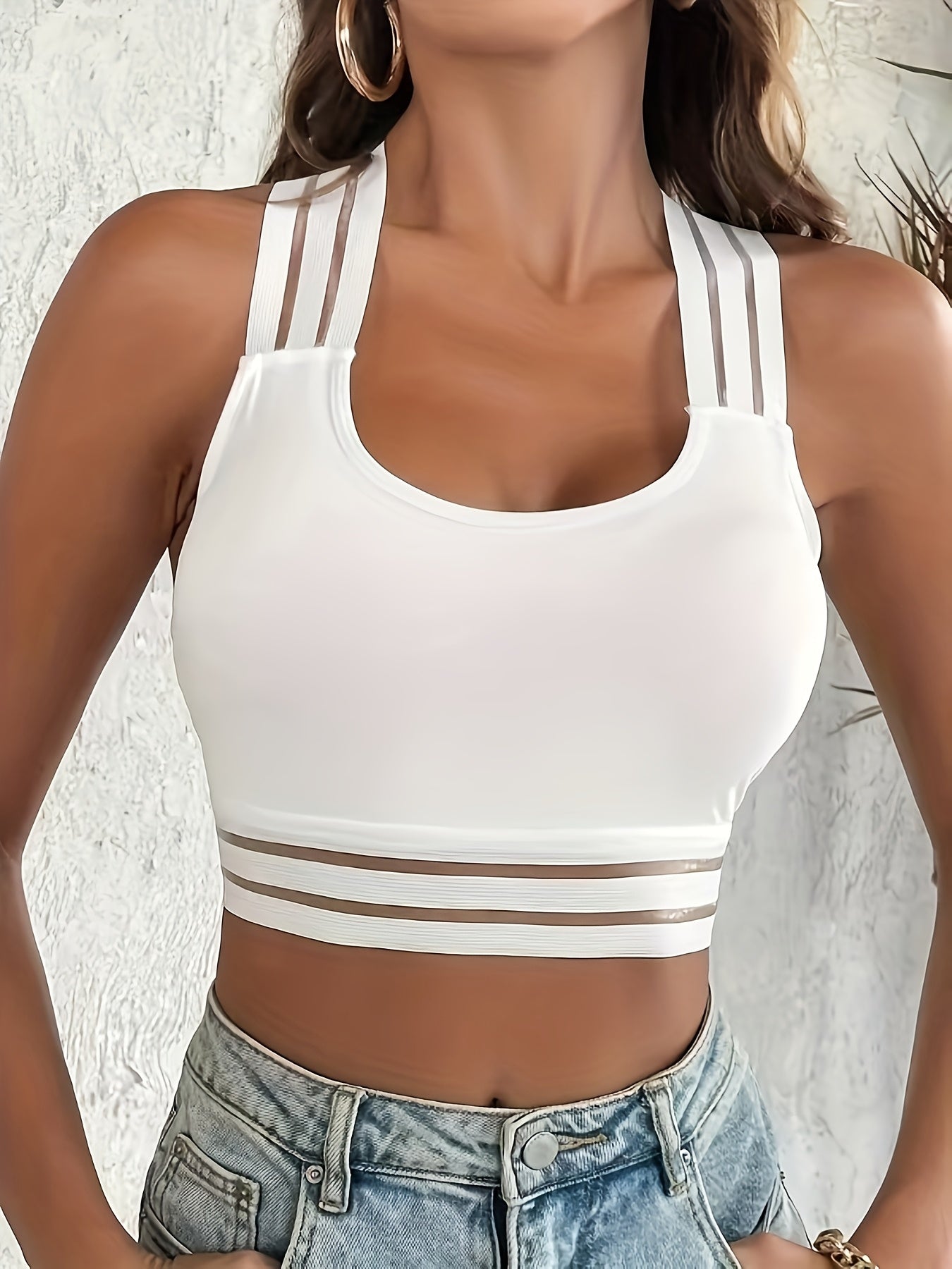 Women's Sexy Open Back Crop Top - Stretchy Comfort Fit Sleeveless Tank, Solid Color Versatile Casual to Evening Wear, Machine Washable, Decorative Tie Detail | Comfortable Fit, Curvy Plus Tank Tops