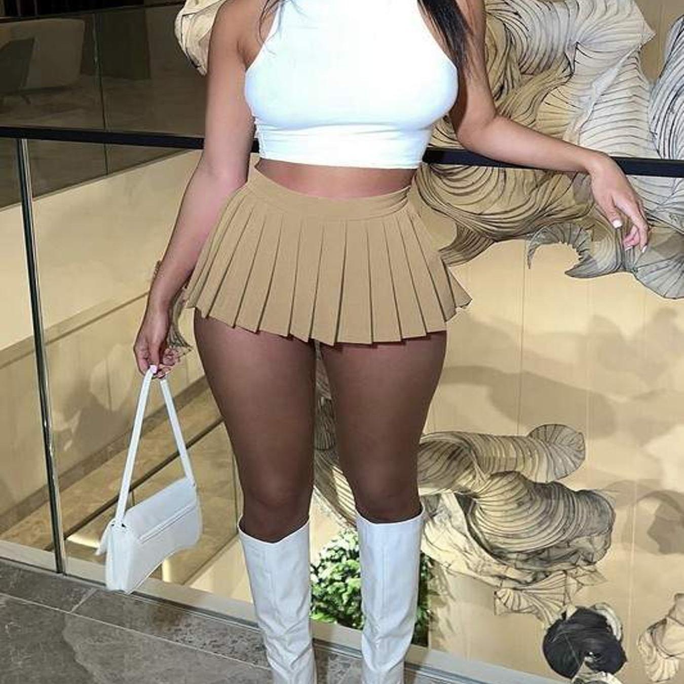 HALTER TOP AND PLEATED MINI SKIRT SET