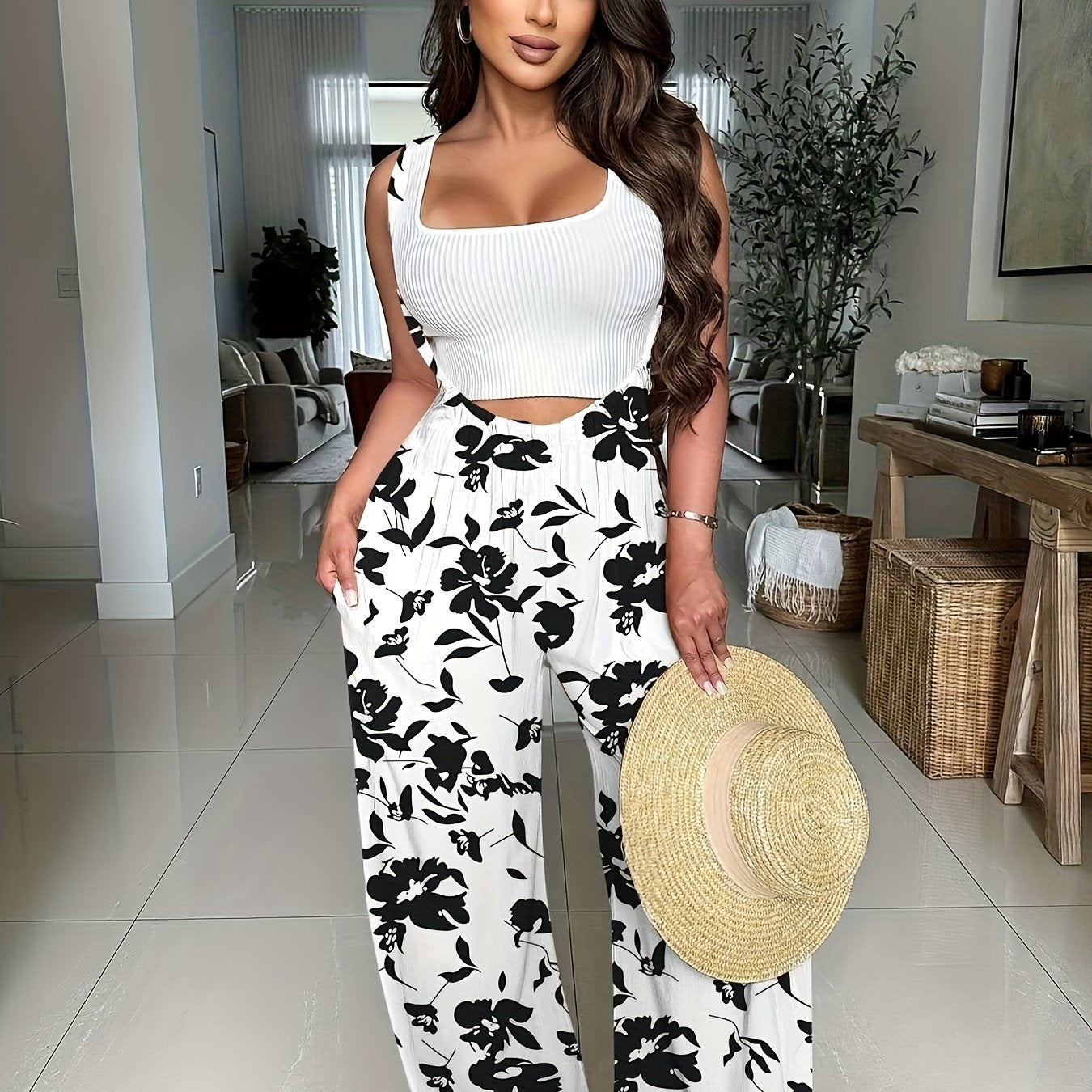 Women's Casual Wide Leg Palazzo Pants - Adjustable Drawstring Waist, Super-Long Length, Loose Fit with Pockets, Machine Washable Lounge & Casual Trousers for All Seasons, Comfortable Clothing | Decorative Drawstring | Soft Te