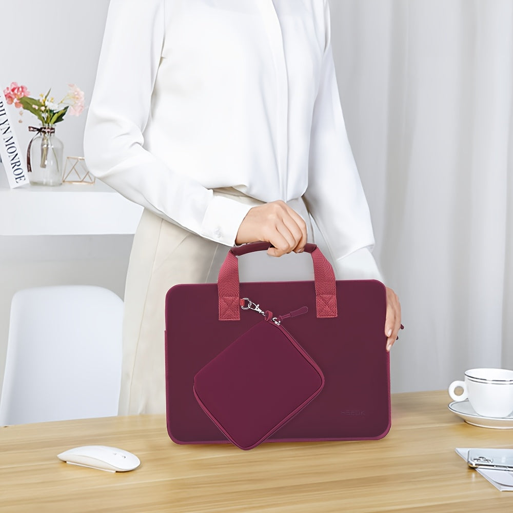 1pc 13-14 inches Laptop Sleeve Elastic Neoprene Case Notebooks Hand Bag with Handle and Small storage bag