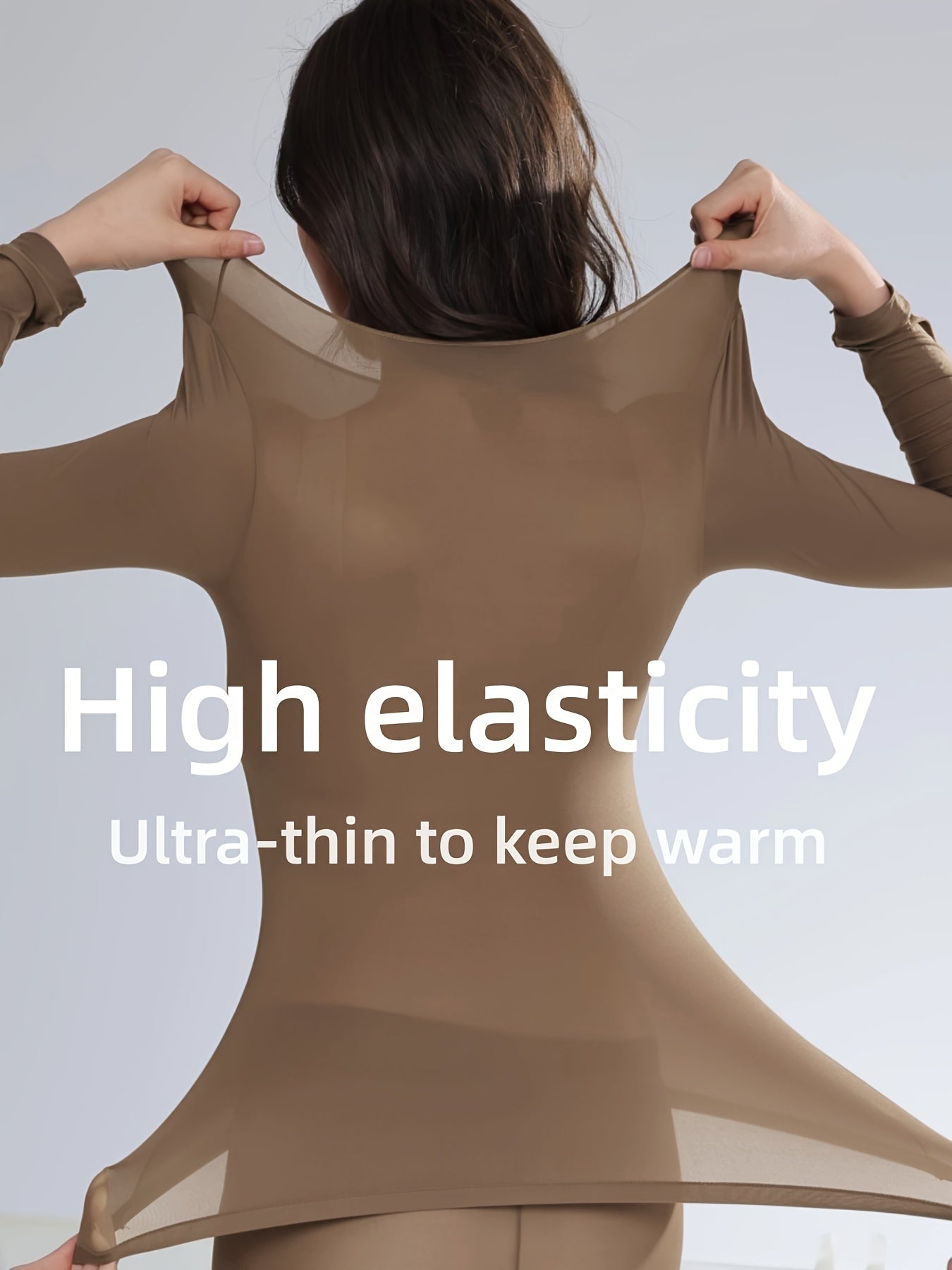 Set of 2 High-Elastic Ultra-Thin Base Layer Tops, Lightweight And Form-Fitting, Warm for Autumn And Winter, Long-Sleeve Women'S Thermal Underwear.