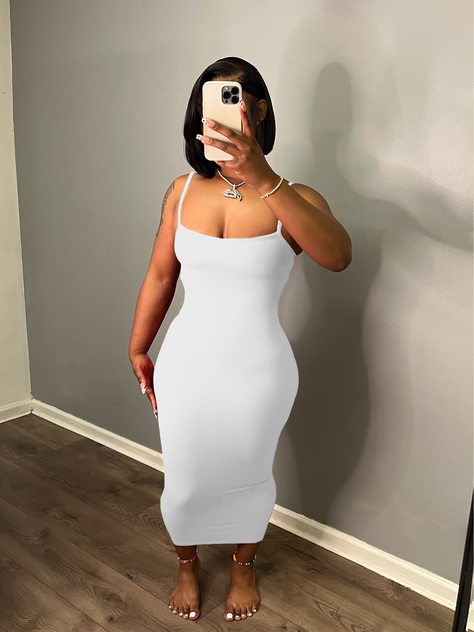 Women'S Casual Slip Dress Sleeveless Bodycon Dresses Ribbed Maxi Sundress Basic Party Club Dress
