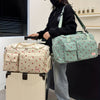 A Large-Capacity Corduroy Travel Bag with a Strawberry Print, Featuring Multifunctional Wet And Dry Separation, an Independent Shoe Compartment, Suitable for Vacations, Outings, School Returns, Crossbody Use, And Gym Activiti