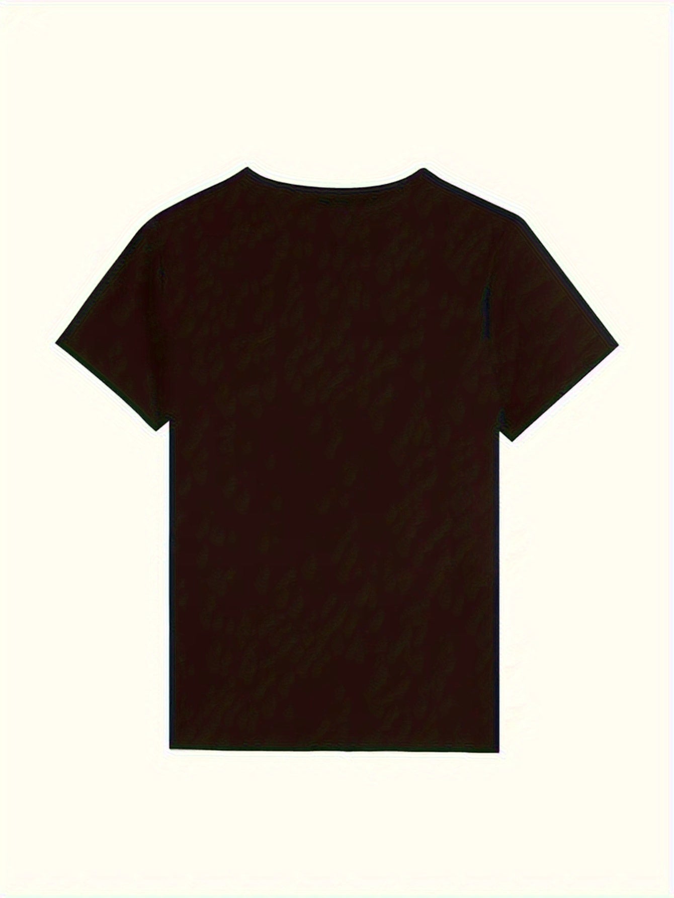 Women'S Black Geometric Crown Strap T-Shirt, Casual Round Neck Short Sleeve Top, Polyester Knitted Fabric, Four Seasons Fashion T-Shirt