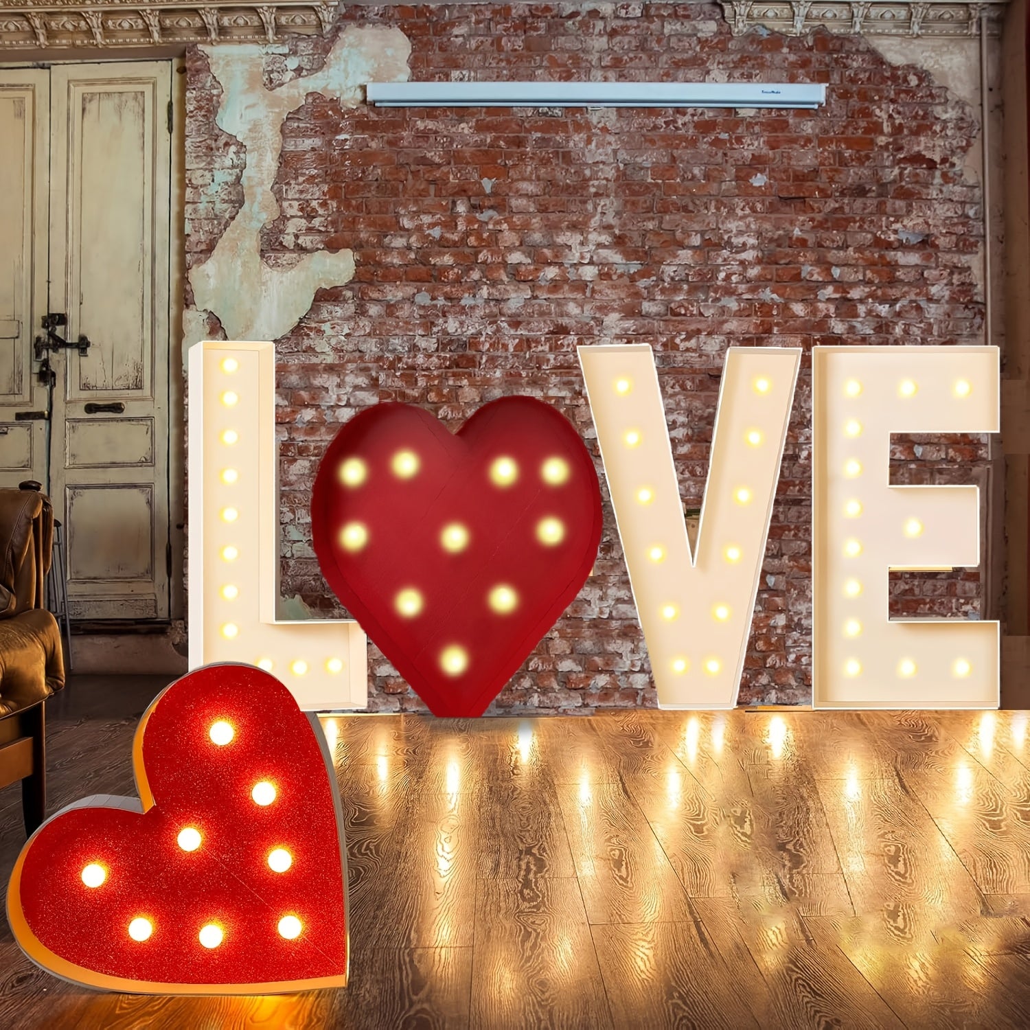 4PCSL Love VE, 3FT Size, Suitable For Indoor And Outdoor Parties Such As Valentine'S Day, Anniversaries, Proposals, Weddings, Love Shows, Etc., Creative DIY