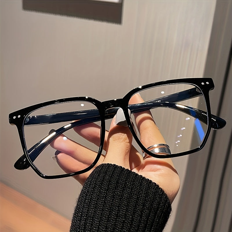 1pc Steampunk-Inspired Blue Light Blocking Glasses - Retro Rectangular Frame with Clear PC Lenses, Durable & Stylish Accessory for Men and Women