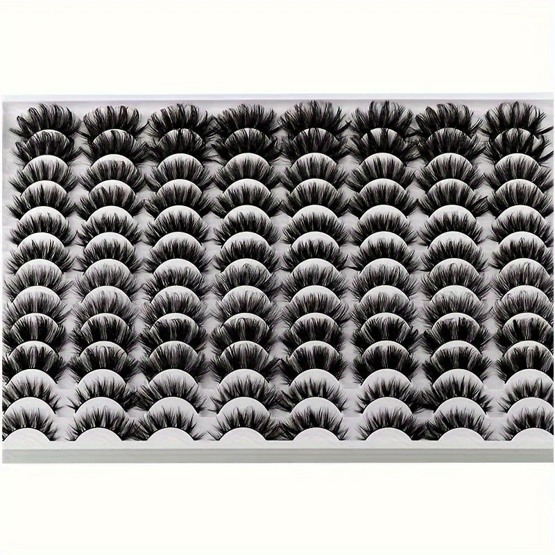 48 Pairs Mixed Style False Eyelashes - Fluffy, Curled, Dramatic 5D Wispy Strip Faux Mink Lashes in Black & White, Hypoallergenic, Perfect for Mother’s Day Gift or Everyday Glam