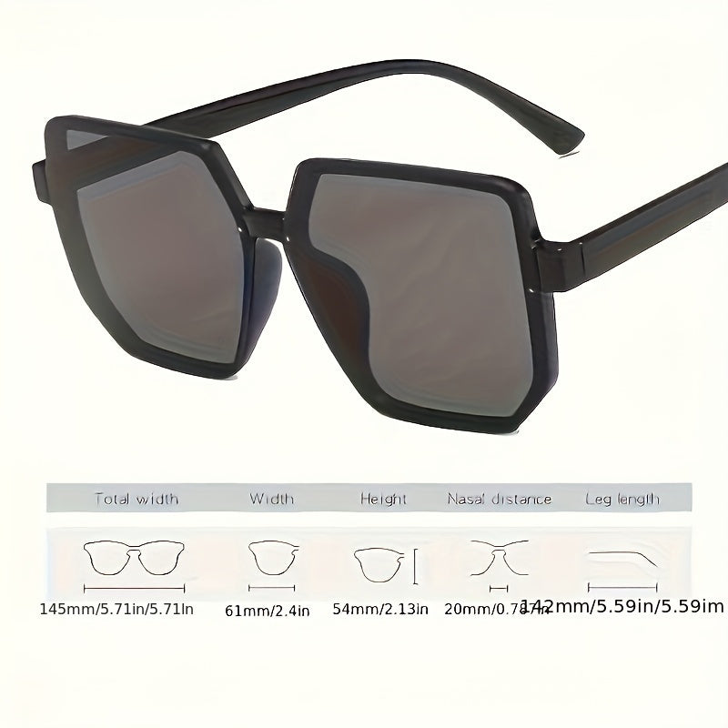 Oversized Square Fashion Fashion Glasses for Women & Men - Black Plastic Frames with Clear Lenses, Stylish Design for Shopping, Parties & Everyday Use, Shopping Glasses | Unisex Fashion Glasses | Durable Eyeglasses
