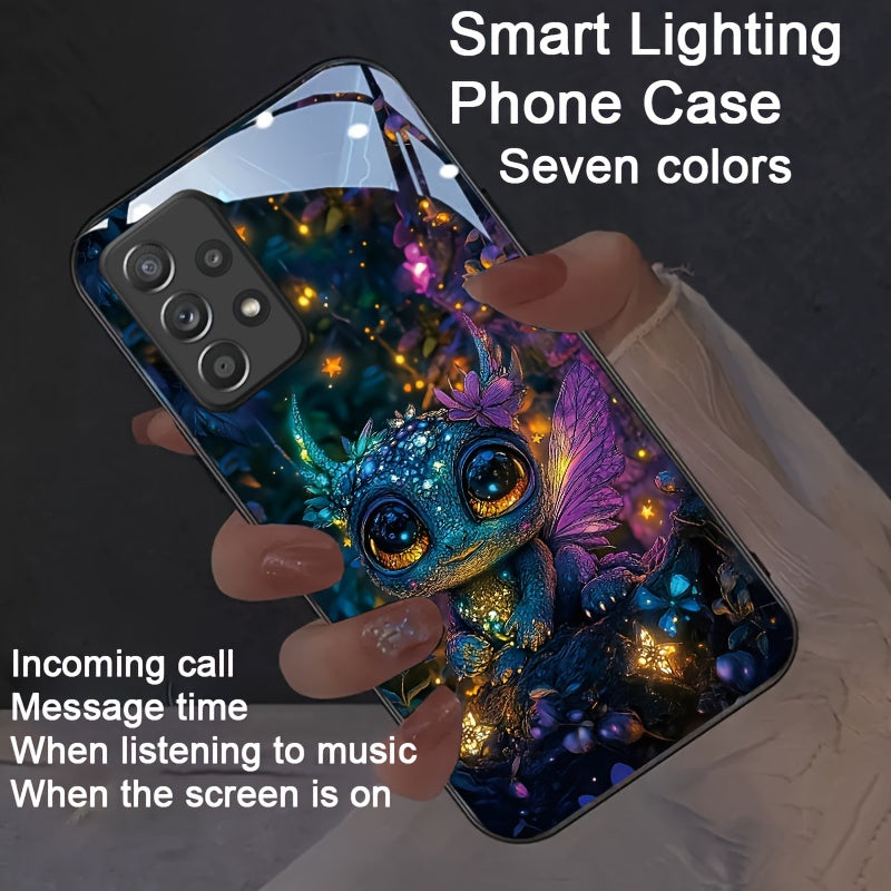The dazzling smart voice controlled luminous phone case under starlight is suitable for S24Ultra/S22U/223Ultra/S21U/S20U/S10/Note20Ul/Note10+intelligent luminous voice control luminous technology, elegant daytime design, enha