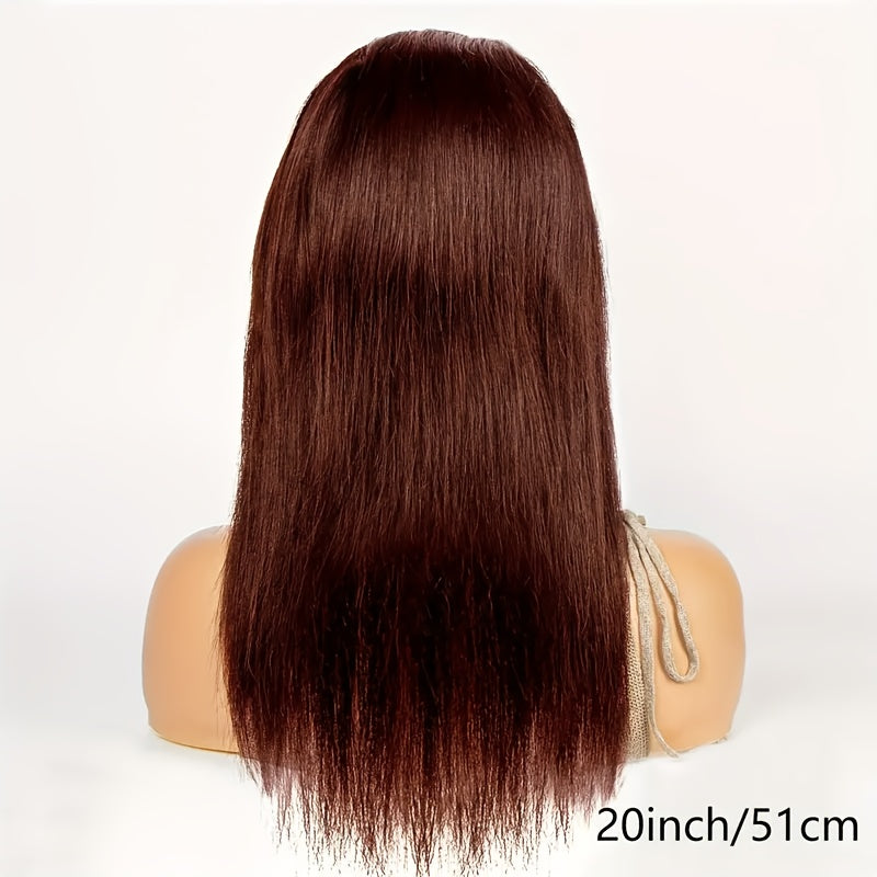 Chocolate Brown 13x6 HD Transparent Lace Front Wigs Human Hair With Baby Hair 180 Density Straight Glueless Wigs Pre Plucked Hairline 4# Brown Color