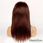 Chocolate Brown 13x6 HD Transparent Lace Front Wigs Human Hair With Baby Hair 180 Density Straight Glueless Wigs Pre Plucked Hairline 4# Brown Color