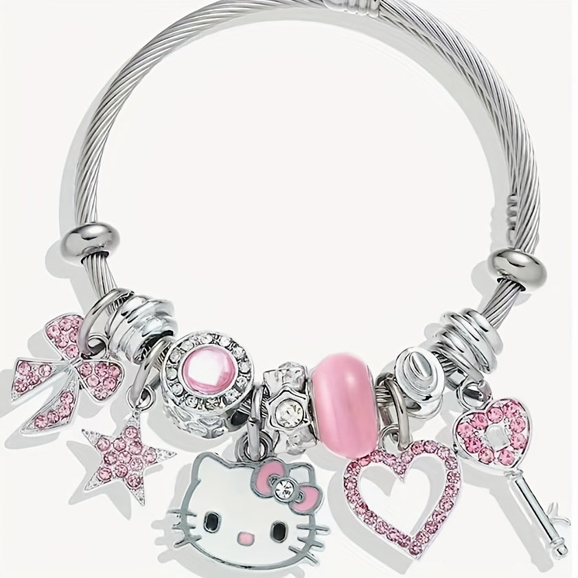 Sanrio Hello Kitty Bracelets, Creative Cartoon Bangles for Girls, Sweet Gifts for Girls