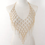 1 Luxurious Rhinestone Sparkling Chest Chain, Fashionable Retro Style Sparkling Body Chain Accessory for Women, Suitable for Gifts