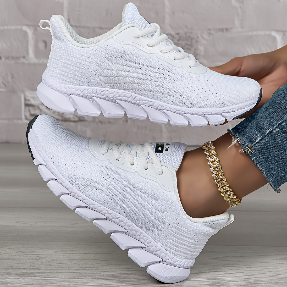 White Sports Shoes For Men And Women, Mesh Breathable Lightweight Running Shoes, Soft-soled Casual Walking Shoes For Women.