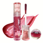 6-Color Jelly Lip Gloss Set – Cute Strawberry Bear Packaging, Mirror Shine, Waterproof & Long-Lasting, Sparkling Tint for Smooth Full Lips