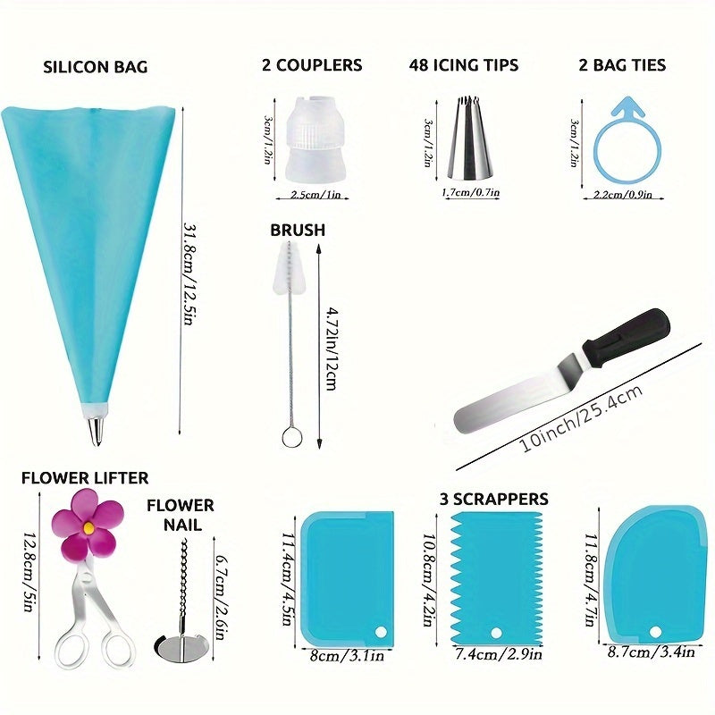 100pcs Set of Piping Tips Stainless Steel Dessert Technique Collection - Cake Baking Tools Stainless Steel Nozzle Christmas Supplies
