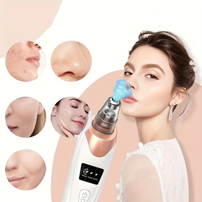 Rechargeable Blackhead & Acne Remover - Fragrance-Free Facial Skin Care Tool with Deep Pore Cleaning, 400mAh Lithium Battery for Wrinkle Reduction & Aging Resistance