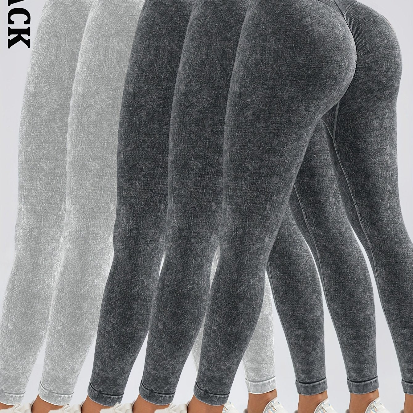 5 Pack Women's Hip Lifting Seamless Sexy V Back Sports Yoga Leggings High Waisted Stretch Fitness Pants Outdoor Running Skinny Sweatpants