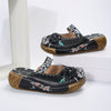 Women's Hawaiian Style Slip-On Sandals & Slippers - Floral Pattern PU Cover Flat Sole Comfortable Casual Shoes for Beach, Summer, All-Season Wear, Beach Shoes, Leisure Footwear, Durable Traction Footwear